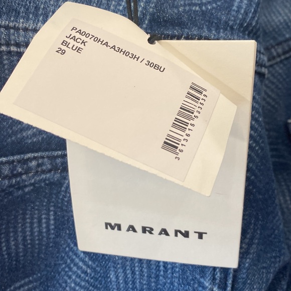 Isabel Marant size 29  striped blue Jean pants - Picture 3 of 3